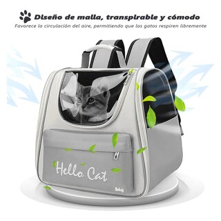 Foto 3 | Foto 3 | Mochila Back Pack Belug Transportadora Gato Perro Mascota Pequeña Gris
