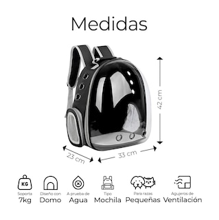 Foto 5 | Foto 5 | Mochila Belug Transportadora Pequeña Negro