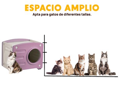 Foto 3 | Foto 3 | Casa De Plástico Térmica Para Gato Con Rascador