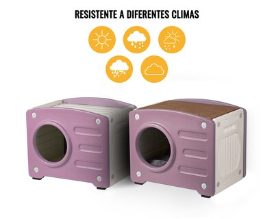 Foto 4 | Foto 4 | Casa De Plástico Térmica Para Gato Con Rascador