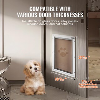 Foto 4 | Foto 4 | Puerta Para Mascotas Vevor Con Marco De Aluminio Para Perros Extragrandes, Color Blanco - Venta Internacional.