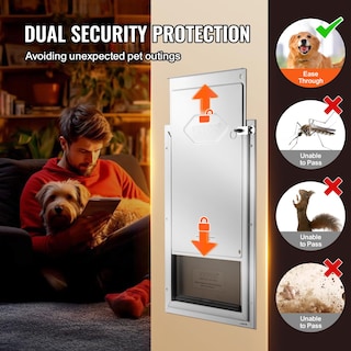 Foto 6 | Foto 6 | Puerta Para Mascotas Vevor Con Marco De Aluminio Para Perros Extragrandes, Color Blanco - Venta Internacional.