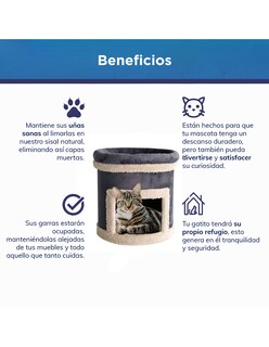 Foto 3 | Foto 3 | Casa Cama Rascador para Gatos Golden King 47 cm de Alto