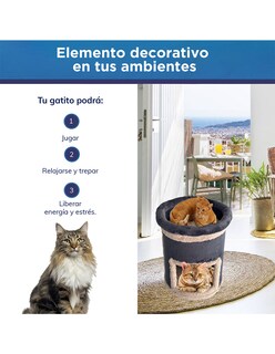 Foto 6 | Foto 6 | Casa Cama Rascador para Gatos Golden King 47 cm de Alto