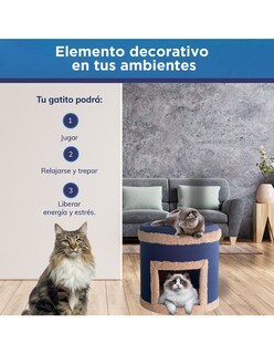 Foto 6 | Foto 6 | Cama Rascador Casa Para Gatos Mexicano con Catnip