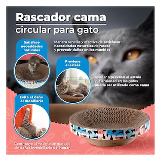 Foto 2 | Foto 2 | Rascador para gato circular de 30 cm en marrón resistente y ecológico