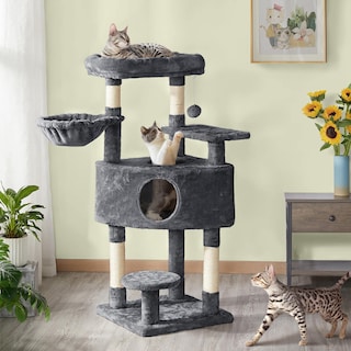 Foto 2 | Foto 2 | Torre Para Gatos Cat Tree Yaheetech De 46 Pulgadas Con Rascadores Y Cuna - Venta Internacional.