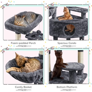 Foto 5 | Foto 5 | Torre Para Gatos Cat Tree Yaheetech De 46 Pulgadas Con Rascadores Y Cuna - Venta Internacional.