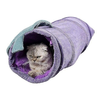 Foto 1 | Foto 1 | Juguete Tipo Túnel Para Gatos Huoguo, Grande Y Largo, Plegable, Morado - Venta Internacional.