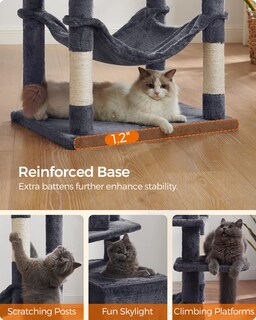 Foto 7 | Foto 7 | Torre Para Gatos Cat Tree Feandrea De 190 Cm Con 2 Perchas Y 2 Cuevas - Venta Internacional.