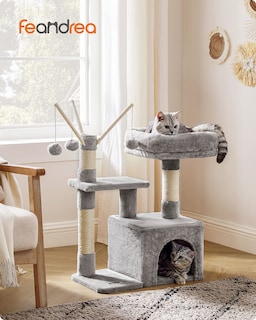 Foto 2 | Foto 2 | Torre Para Gatos Cat Tree Feandrea Songmics Home, Tamaño Pequeño, Gris Claro