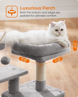 Foto 4 | Foto 4 | Torre Para Gatos Cat Tree Feandrea Songmics Home, Tamaño Pequeño, Gris Claro
