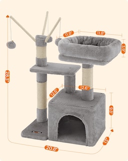 Foto 6 | Foto 6 | Torre Para Gatos Cat Tree Feandrea Songmics Home, Tamaño Pequeño, Gris Claro