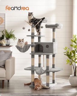 Foto 2 | Foto 2 | Torre Grande Para Gatos Cat Tree Feandrea, 164,1 Cm, Con Hamaca, Gris Claro