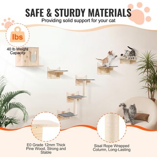 Foto 3 | Foto 3 | Estantes Y Perchas Para Gatos De Pared Vevor De Hasta 18,14 Kg - Venta Internacional.