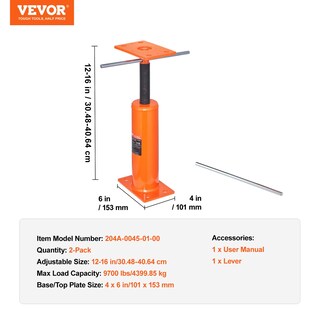 Foto 7 | Foto 7 | House Floor Jack Vevor, Paquete De 2 Unidades, 12-16 Cm De Altura, 4399,85 Kg De Carga - Venta Internacional.