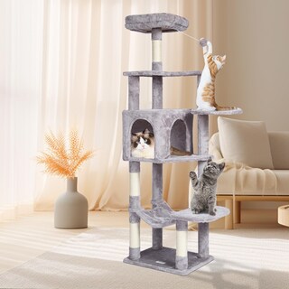 Foto 5 | Foto 5 | Cat Tree Vevor Para Gatos De Interior De 60,6 Cm Con Cat Condo Light G - Venta Internacional.