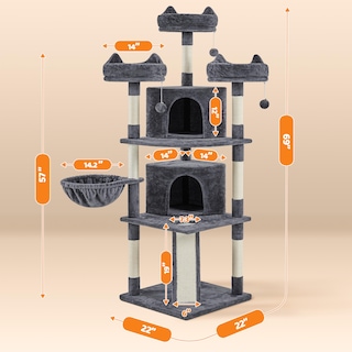 Foto 3 | Foto 3 | Cat Condo Yaheetech, De Varios Niveles, Grande, Con Tabla De Rascar - Venta Internacional.