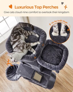 Foto 3 | Foto 3 | Torre Grande Para Gatos Cat Tree Feandrea, 206 Cm, Con 13 Rascadores - Venta Internacional.