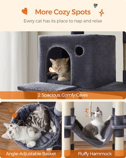 Foto 4 | Foto 4 | Torre Grande Para Gatos Cat Tree Feandrea, 206 Cm, Con 13 Rascadores - Venta Internacional.