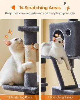 Foto 5 | Foto 5 | Torre Grande Para Gatos Cat Tree Feandrea, 206 Cm, Con 13 Rascadores - Venta Internacional.