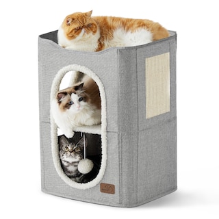 Foto 1 | Foto 1 | Cama Cat House De 2 Niveles Para Gatos De Interior Con Bloc De Notas, Color Gris - Venta Internacional.