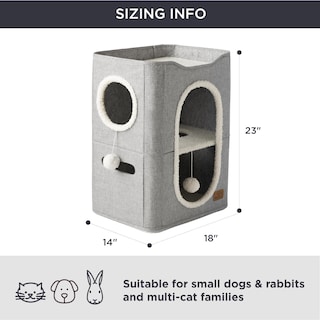 Foto 6 | Foto 6 | Cama Cat House De 2 Niveles Para Gatos De Interior Con Bloc De Notas, Color Gris - Venta Internacional.