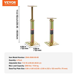 Foto 7 | Foto 7 | Vigueta De Suelo Floor Jacks Vevor House Post, 11,6 A 16 Cm, 4536 Kg - Venta Internacional.