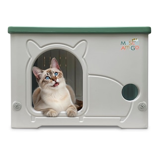 Foto 1 | Foto 1 | Casa Para Gato De Plástico Mascoamigo Uso Exterior Interior Fácil Armar Y Limpiar Color Verde