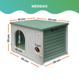 Foto 3 | Foto 3 | Casa Para Gato De Plástico Mascoamigo Uso Exterior Interior Fácil Armar Y Limpiar Color Verde