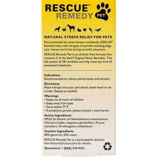 Foto 3 | Foto 3 | Gotero Para Aliviar El Estrés Rescue Remedy Pet, 20 Ml, Para Mascotas - Venta Internacional.