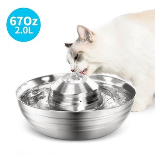 Foto 1 | Foto 1 | Dispensador De Agua Para Mascotas Huoguo, Acero Inoxidable, Capacidad De 2 Litros - Venta Internacional.