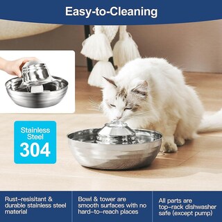 Foto 3 | Foto 3 | Dispensador De Agua Para Mascotas Huoguo, Acero Inoxidable, Capacidad De 2 Litros - Venta Internacional.