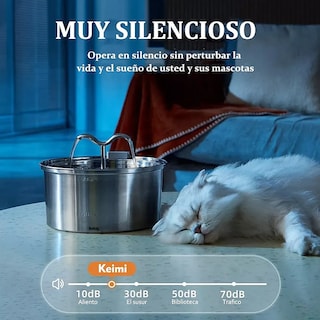 Foto 4 | Foto 4 | Fuente Para Gatos Bebedero Belug Perro Acero Inoxidable 3.2l
