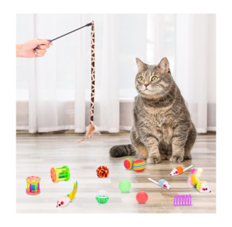 Foto 4 | Foto 4 | Juguetes Para Gato 33 Pz Pluma Varita Bola Túnel Casa Ratones, Multicolor
