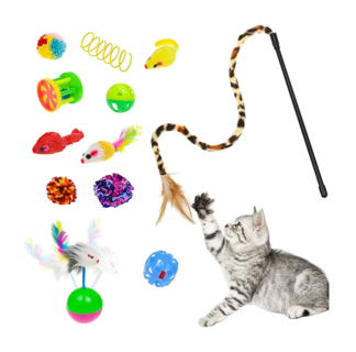 Foto 4 | Foto 4 | Juguetes 20 Pcs Pluma Varita Bola Túnel Ratones Multicolor para Gato
