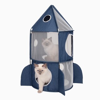 Foto 1 | Foto 1 | Cat Tower Catit Vesper Rocket Blue Con Cojín Y Juguete - Venta Internacional.