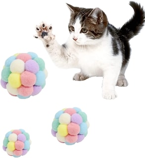 Foto 3 | Foto 3 | Pelota Para Gatos Huoguo, Hilo De Lana Colorido Hecho A Mano Con Campana - Venta Internacional.