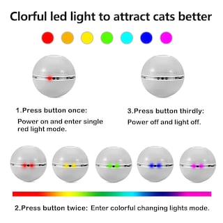 Foto 2 | Foto 2 | Juguete Para Gatos Sanlin Beans, Colorido, Led Que Gira Automáticamente Con Hierba Gatera - Venta Internacional.