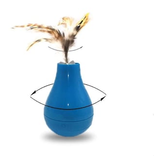 Foto 1 | Foto 1 | Vaso Huoguo De Cat Toy Con Plumas Y Divertido Bastón Para Gatos, Color Azul - Venta Internacional.