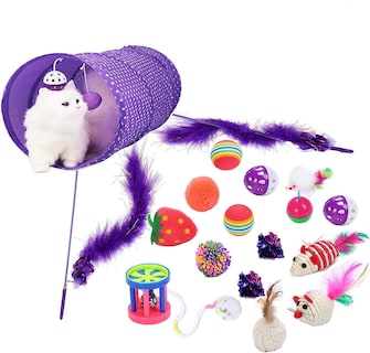 Foto 1 | Foto 1 | Set De Juguetes Para Gatos Catangel, 17 Piezas, Bolas De Ratón, Pescado Y Hierba Gatera - Venta Internacional.