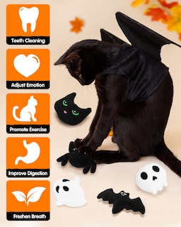 Foto 2 | Foto 2 | Peluche Para Masticar Catnip Toys Ciyvolyeen Para Halloween Con Forma De Gato, 6 Unidades - Venta Internacional.