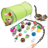 Juego De Juguetes Para Gatos Huoguo Kitten Con Túnel, Varita Perforadora Y Punta De Plumas - Venta Internacional.