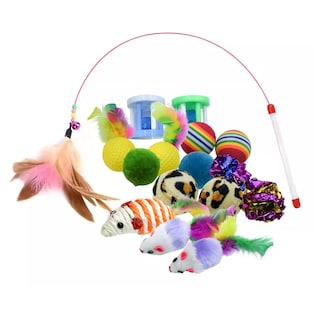 Foto 3 | Foto 3 | 20 Juguetes Para Gato Varita Tipo Caña Plumas Ratones Pelota Eo Safe Imports Esi-17293 Multicolor