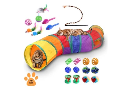 Foto 1 | Foto 1 | Juguetes Xtellar Para Gato Plumas Varita Bolas Ratones Túnel 20 Pcs