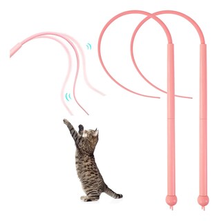 Foto 2 | Foto 2 | 2pz Juguete Interactivo Lab.g Para Gatos Cola De Rata De Silicona Rosa