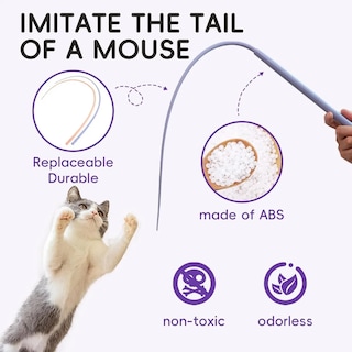 Foto 4 | Foto 4 | 2pz Juguete Interactivo Para Gatos Belug Cola De Rata De Silicona Azul