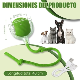 Foto 2 | Foto 2 | Juguetes Para Gato Eléctrico Pelota Interactiva De 360 Eo Safe Imports Esi-20227 Verde