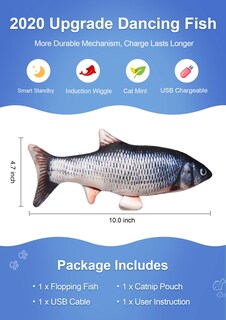 Foto 2 | Foto 2 | Juguete Para Gatos Leven Flopping Cat Kicker Fish Con Hierba Gatera Para Perros Pequeños - Venta Internacional.