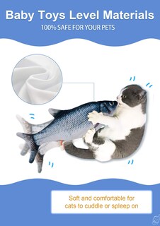 Foto 4 | Foto 4 | Juguete Para Gatos Leven Flopping Cat Kicker Fish Con Hierba Gatera Para Perros Pequeños - Venta Internacional.